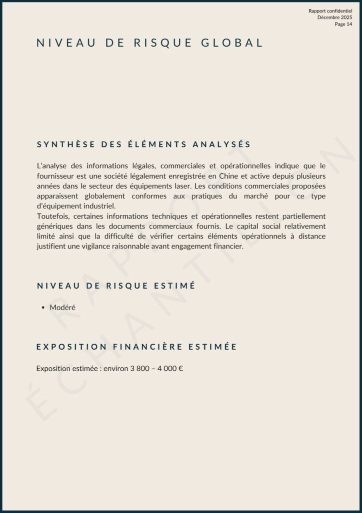 Extrait 2 — Niveau de risque global