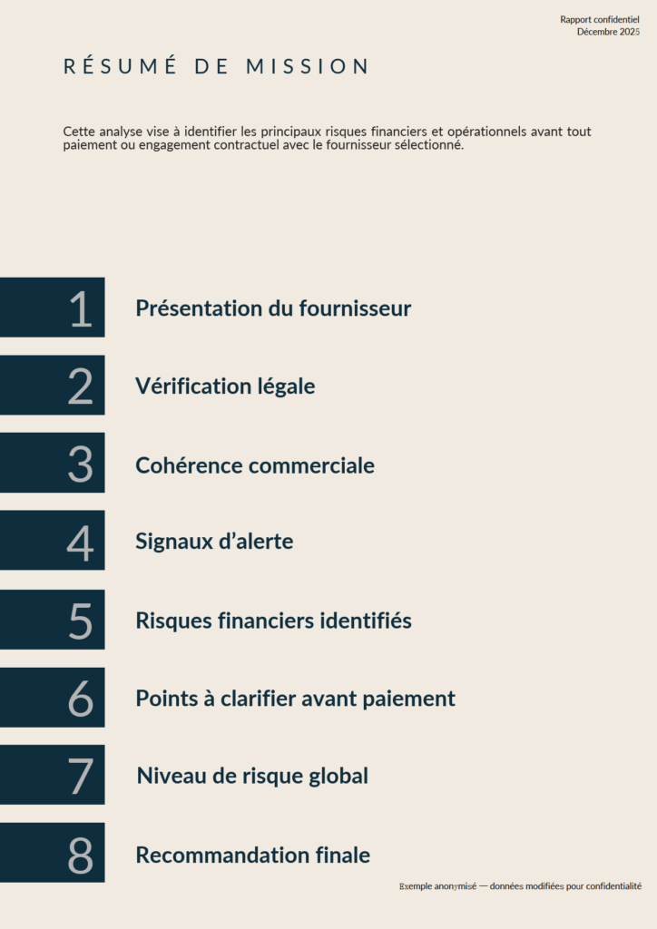 Résumé de mission