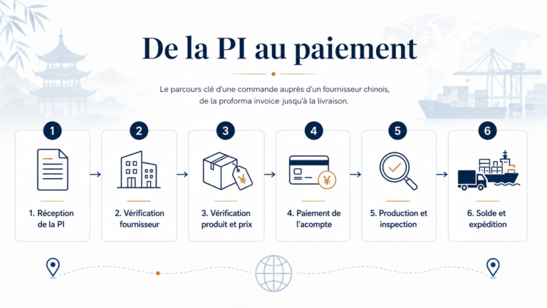 Schéma du process PI → paiement → production