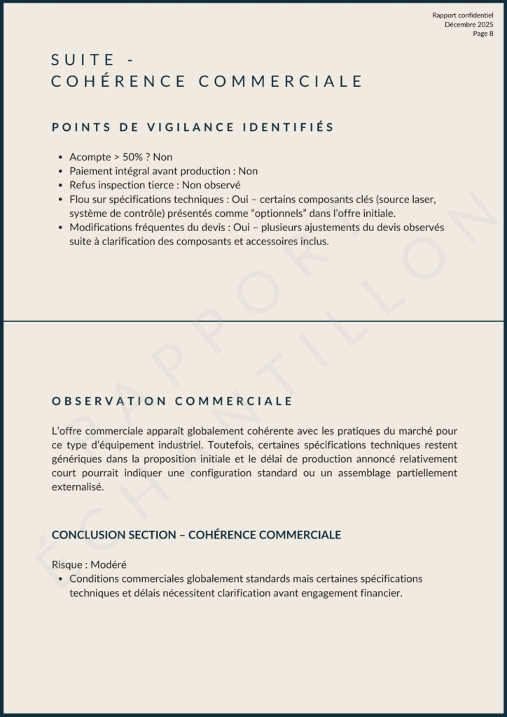 Extrait 1 — Points à clarifier avant paiement